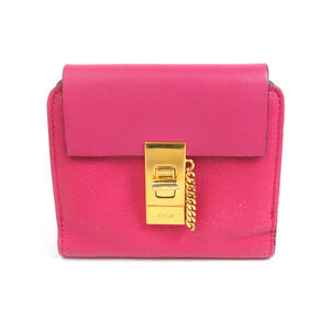 Chloe bi fold wallet pink leather